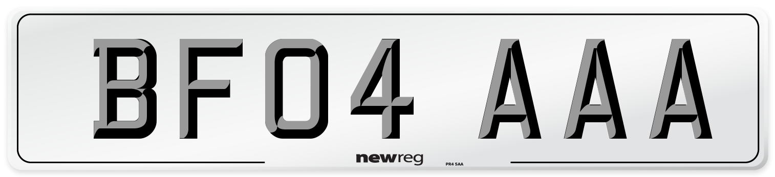 BF04 AAA Number Plate from New Reg